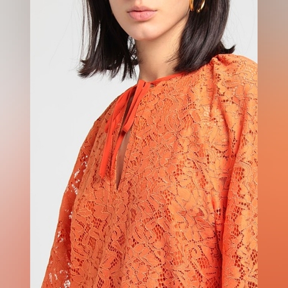 Beatrice B. Lace Mini Dress in Apricot - Picture 3 of 10